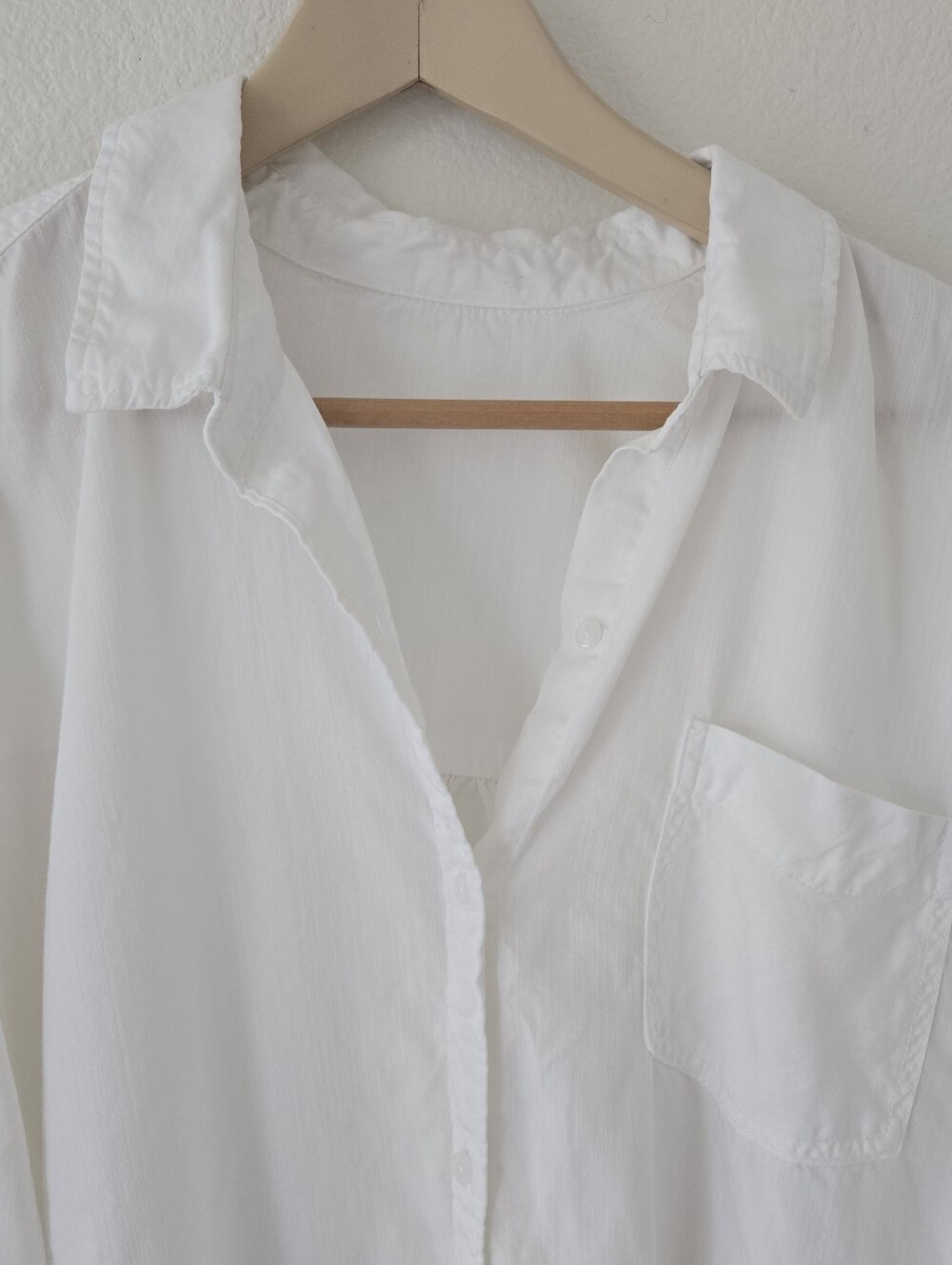 Terra & Sky White Shirt Womens Large  12-14 Button Front Long Sleeves Lyocell - Picture 7 of 14